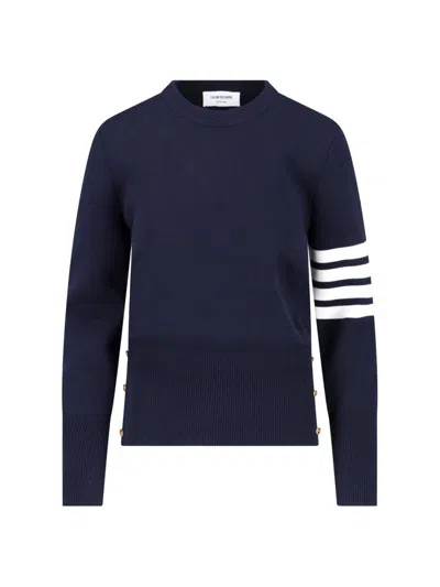 Thom Browne Sweater "4-bar" In Blue