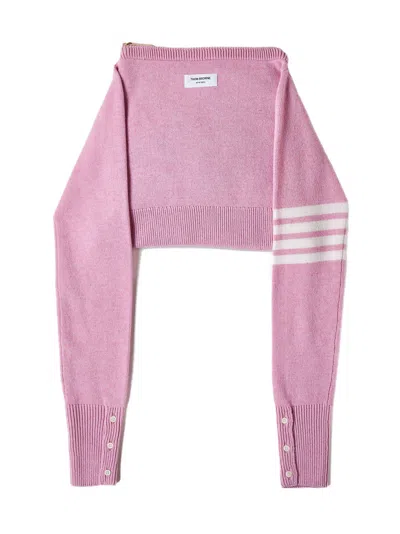 Thom Browne Sweater Bag In Jersey Stitch Ls Crewn In Pink