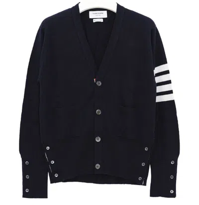 Thom Browne Striped Cashmere Cardigan In Blue