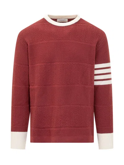 Thom Browne Burgundy 4-bar Rugby Sweater