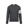 Thom Browne Dark Gray Wool 4-bar Sweaters In Grey