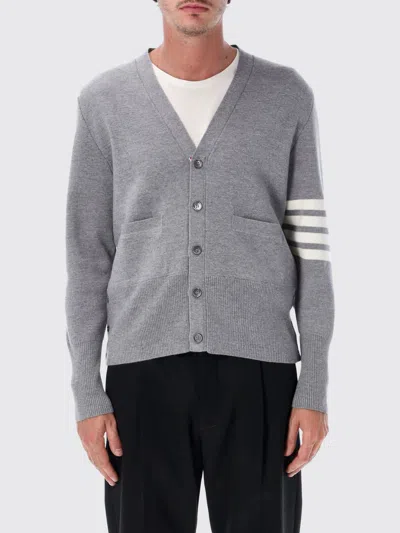 Thom Browne Merino Wool 4-bar Milano-stitch Cardigan In Gray