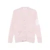 Thom Browne V-neck Fine-knit Cardigan In Pink