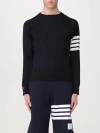 Thom Browne Merino Wool Crew-neck Sweater In Blue