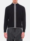 Thom Browne Stand-collar Long-sleeved Cardigan In Blau