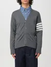 Thom Browne Classic V-neck Cardigan In Fine Merino Wool In Gray