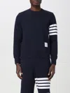 Thom Browne Stripe Sleeve Sweatshirt In Navy