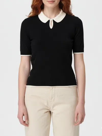 THOM BROWNE POLO SHIRT THOM BROWNE WOMAN COLOR BLACK,H29826002