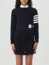Thom Browne Pullover Sweatshirt With Engineered 4 Bar In Classic Loopback Clothing In Blue
