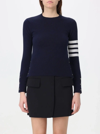 THOM BROWNE SWEATER THOM BROWNE WOMAN COLOR BLUE,F32895009