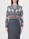 Thom Browne Cardigan Argyle In Gray