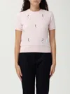 Thom Browne Geese-embroidered Cotton T-shirt In Pink
