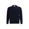 Thom Browne Iconic Bands Sweater With Side Slits