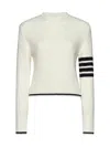 Thom Browne White Sweater With 4-bar Detail In Knit Woman In White