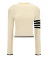 Thom Browne Ivory Wool Sweater In White
