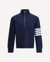 Thom Browne Elegant Sweater With Half-zip Detail On The Neck In Blue