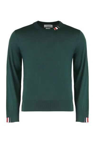 Thom Browne Sweater With Round Neck In Virgin Wool In Multi