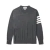 Thom Browne 4-bar Stripes Wool Sweater In Gray