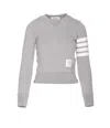 Thom Browne 4-bar' Crewneck Sweatshirt - Grey