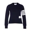 Thom Browne Navy Blue Cotton 4-bar Sweatshirt