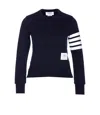 Thom Browne Navy Blue Cotton 4-bar Sweatshirt