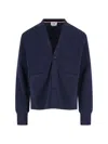Thom Browne Knitwear With V-neckline And Ribbed Finish