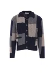 Thom Browne Checked Knitted Cardigan In Multi
