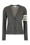 Thom Browne Wool Relaxed 4-bar Cardigan In Gray