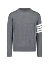 Thom Browne L Crewneck Sweater With 4 Bar Inlay In Burgundy