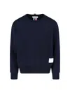 Thom Browne Logo Ribbon Sweatshirt In Blue
