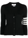 Thom Browne Gingerbread Cookie-intarsia Buttoned Cardigan In Black
