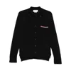 Thom Browne Wool Shirt With Long Sleeves And Striped Detail In Black