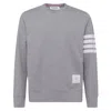 Thom Browne Intarsia Stripes Cotton Sweatshirt In Light Grey