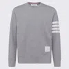 Thom Browne Intarsia Stripes Cotton Sweatshirt In Gray