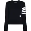 Thom Browne Pullover Sweatshirt With Engineered 4 Bar In Classic Loopback Clothing In Blue