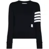 Thom Browne Pullover Sweatshirt With Engineered 4 Bar In Classic Loopback Clothing In Blue