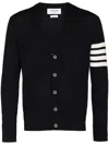 Thom Browne Classic V-neck Cardigan In Fine Merino Wool With 4bar Stripes Clothing In Blue
