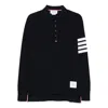 Thom Browne Long Sleeve Polo Sweater In Blue