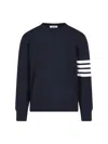 Thom Browne 4-bar Stripes Wool Sweater In Blue