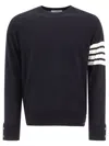 Thom Browne 4-bar Stripe Virgin Wool Jumper In Blue