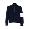Thom Browne 4bar Half Zip Sweater In Blue
