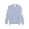 Thom Browne 4-bar Virgin Wool Cardigan In Blue