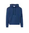 Thom Browne Blue Solid Loopback Overdyed 4-bar Hoodie In Blue