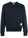 Thom Browne Tricolor Intarsia Design Cotton Sweatshirt In Blue