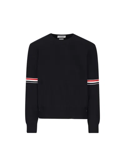 Thom Browne Rwb-stripe Long-sleeve Jumper In Black