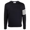 Thom Browne 4-bar Stripe Virgin Wool Jumper In Blue