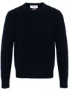 Thom Browne Men's Navy Wool Logo Sweater In Blue
