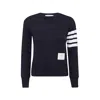 Thom Browne Navy Blue Cotton 4-bar Sweatshirt In Blue
