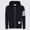 Thom Browne Four-stripe Hoodie Sweatshirt In Black