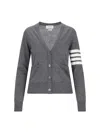 Thom Browne Cashmere 4-bar Cardigan In Gray